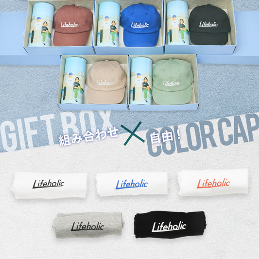 GIFT BOX【Lifeholic COLOR CAP ＋ LOGO T-SHIRT White】